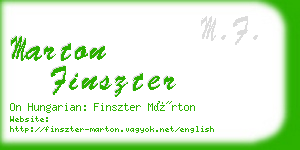 marton finszter business card